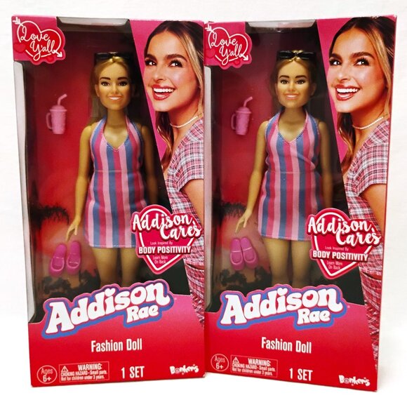 Addison Rae Fashion Doll (Twins/BFFs) Beach Style Body Positivity NIB Lot of 2 - Picture 1 of 8
